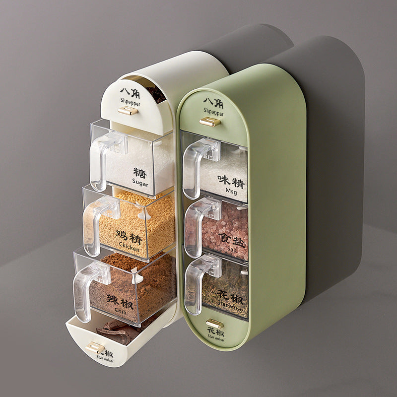 Wall Mounted Spice Box Kitchen Shelf Spice Bottle Jar