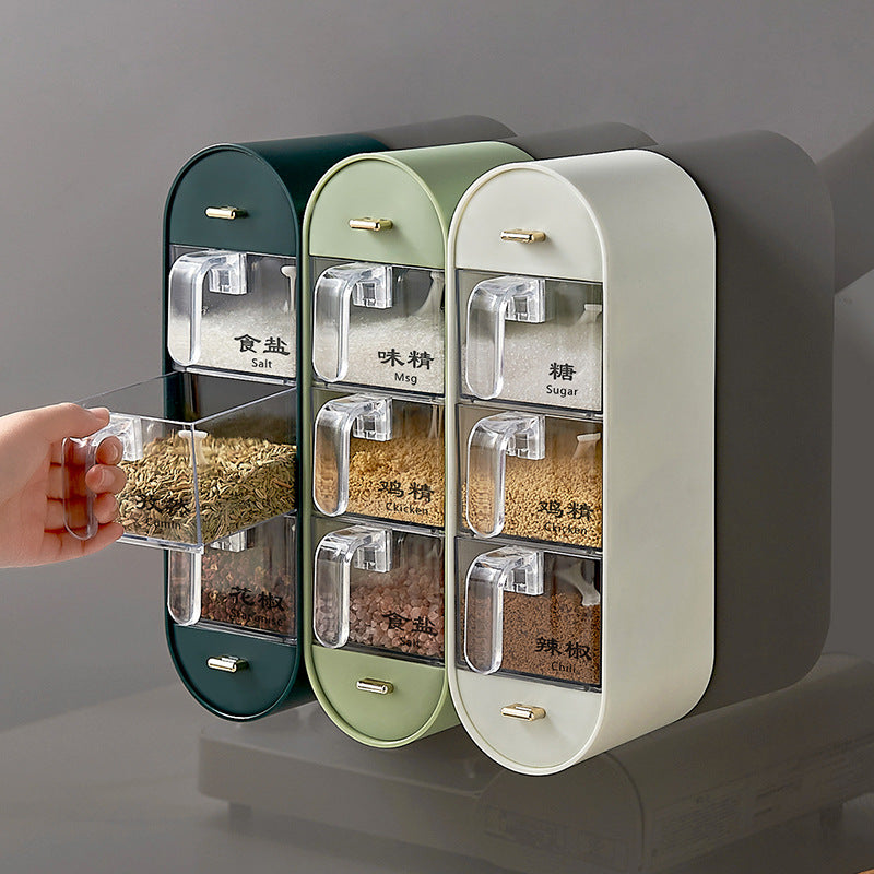 Wall Mounted Spice Box Kitchen Shelf Spice Bottle Jar