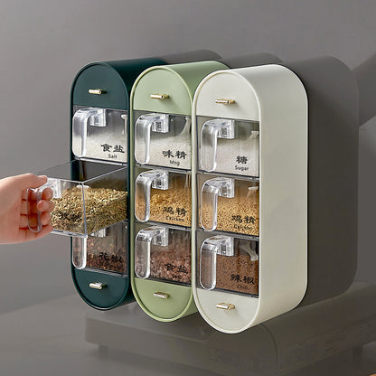 Wall Mounted Spice Box Kitchen Shelf Spice Bottle Jar