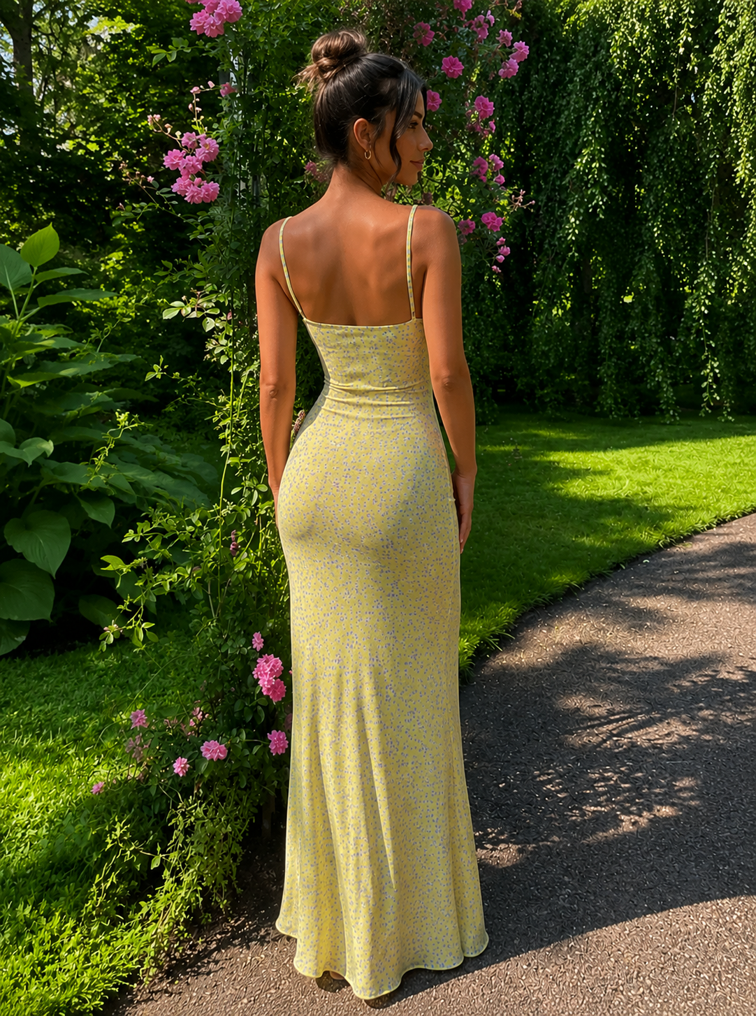 Vestido Floral Amarelo Feminino
